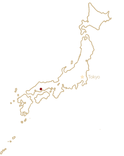 Fukucho marked on a map of Japan