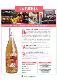 La Fuerza Primavera Vermouth Product Sheet